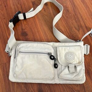 Kipling cream gray waist pack fanny pack